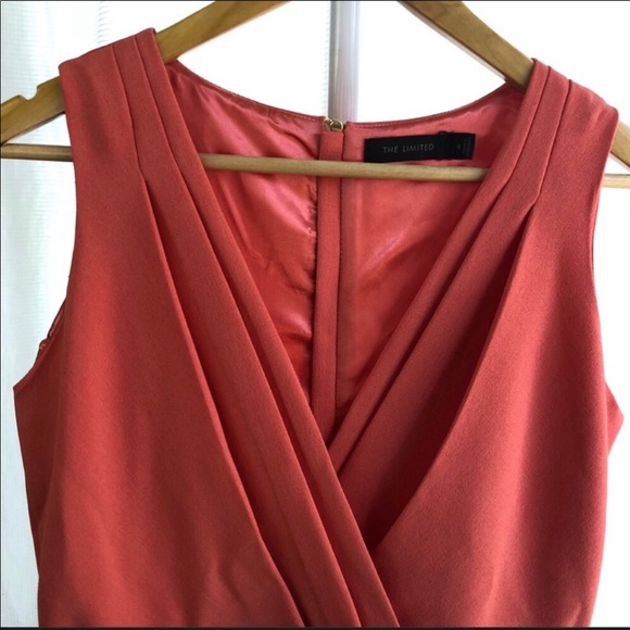 The Limited Sleeveless Coral Dress with White Trim - Picture 3 of 7
